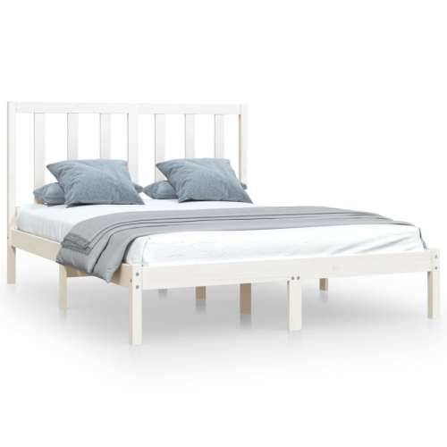 Okvir za krevet od masivne borovine bijeli 140 x 200 cm - Bijela 140 x 200 cm Cijena
