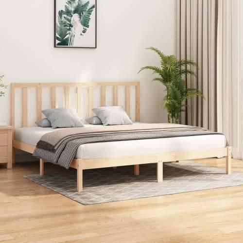 Okvir za krevet od masivne borovine 200 x 200 cm - Prirodna 200 x 200 cm Cijena