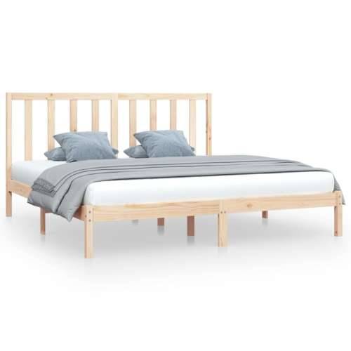 Okvir za krevet od masivne borovine 200 x 200 cm - Prirodna 200 x 200 cm Cijena