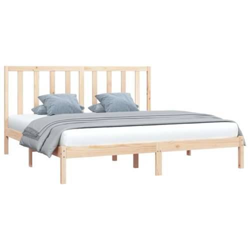 Okvir za krevet od masivne borovine 200 x 200 cm - Prirodna 200 x 200 cm Cijena
