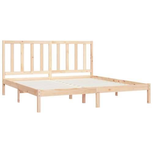 Okvir za krevet od masivne borovine 200 x 200 cm - Prirodna 200 x 200 cm Cijena
