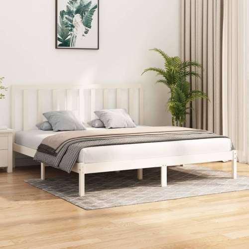 Okvir za krevet od masivne borovine bijeli 200 x 200 cm Bijela 200 x 200 cm Cijena
