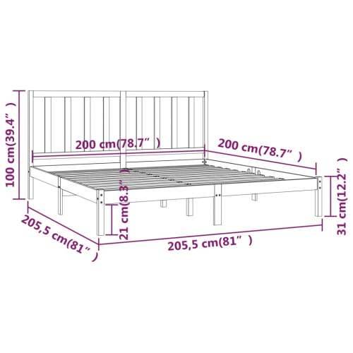 Okvir za krevet od masivne borovine bijeli 200 x 200 cm Bijela 200 x 200 cm Cijena
