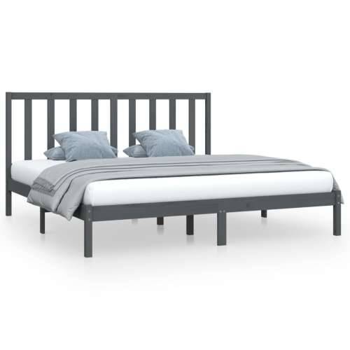 Okvir za krevet od masivne borovine sivi 200 x 200 cm - Siva 200 x 200 cm Cijena