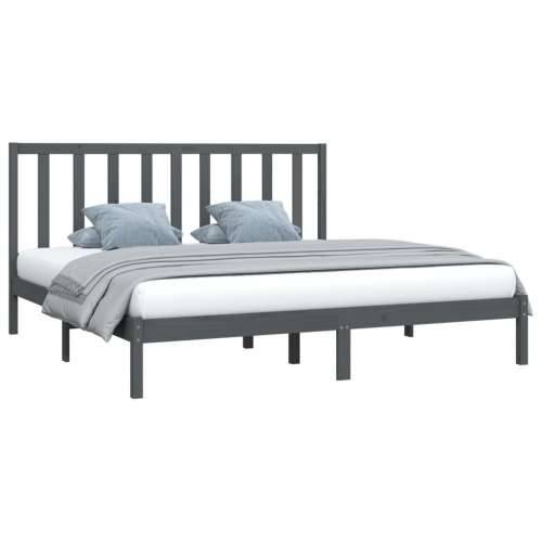 Okvir za krevet od masivne borovine sivi 200 x 200 cm - Siva 200 x 200 cm Cijena