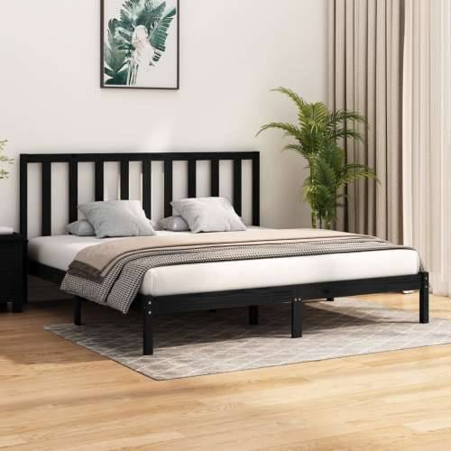 Okvir za krevet od masivne borovine crni 200 x 200 cm - Crna 200 x 200 cm Cijena