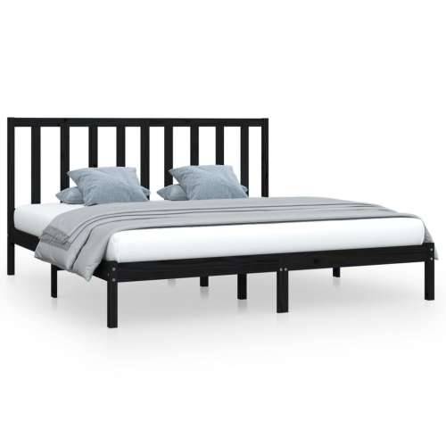 Okvir za krevet od masivne borovine crni 200 x 200 cm - Crna 200 x 200 cm Cijena