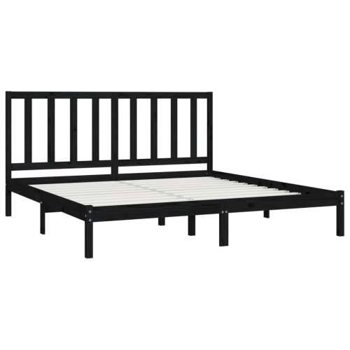 Okvir za krevet od masivne borovine crni 200 x 200 cm - Crna 200 x 200 cm Cijena