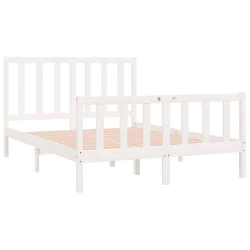 Okvir za krevet od masivnog drva bijeli 140 x 190 cm - Bijela 140 x 190 cm Cijena