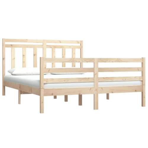 Okvir za krevet od masivnog drva 120 x 190 cm mali bračni - Prirodna 120 x 190 cm Cijena
