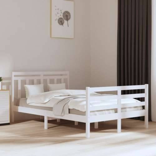 Okvir za krevet od masivnog drva bijeli 135x190 cm bračni - Bijela 135 x 190 cm Cijena