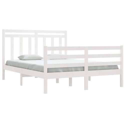 Okvir za krevet od masivnog drva bijeli 135x190 cm bračni - Bijela 135 x 190 cm Cijena