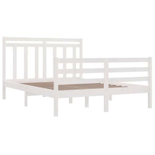 Okvir za krevet od masivnog drva bijeli 135x190 cm bračni - Bijela 135 x 190 cm Cijena