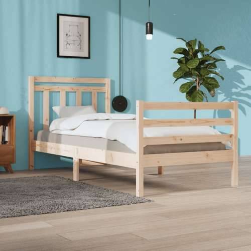 Okvir za krevet od masivnog drva 90 x 200 cm Prirodna 90 x 200 cm Cijena