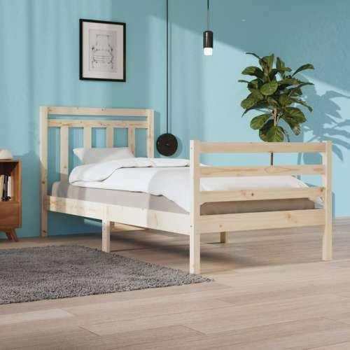 Okvir za krevet od masivnog drva 100 x 200 cm Prirodna 100 x 200 cm Cijena