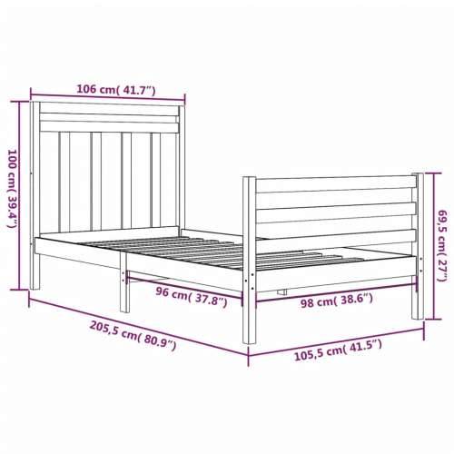 Okvir za krevet od masivnog drva 100 x 200 cm Prirodna 100 x 200 cm Cijena