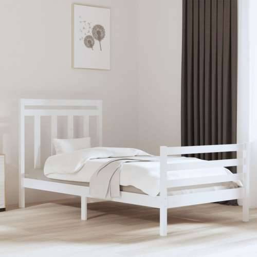 Okvir za krevet od masivnog drva bijeli 100 x 200 cm - Bijela 100 x 200 cm Cijena