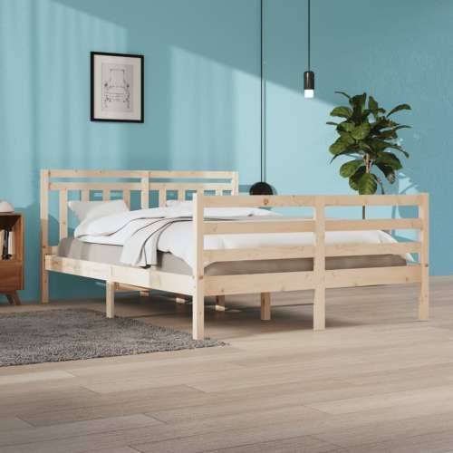 Okvir za krevet od masivnog drva 140 x 200 cm - Prirodna 140 x 200 cm Cijena