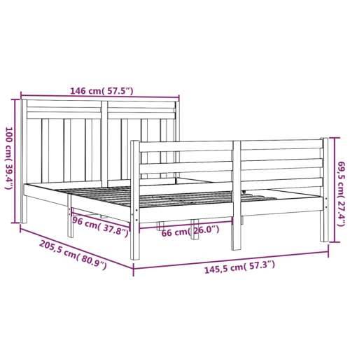 Okvir za krevet od masivnog drva 140 x 200 cm - Prirodna 140 x 200 cm Cijena