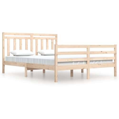 Okvir za krevet od masivnog drva 160 x 200 cm Prirodna 160 x 200 cm Cijena