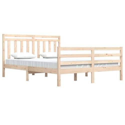 Okvir za krevet od masivnog drva 160 x 200 cm Prirodna 160 x 200 cm Cijena