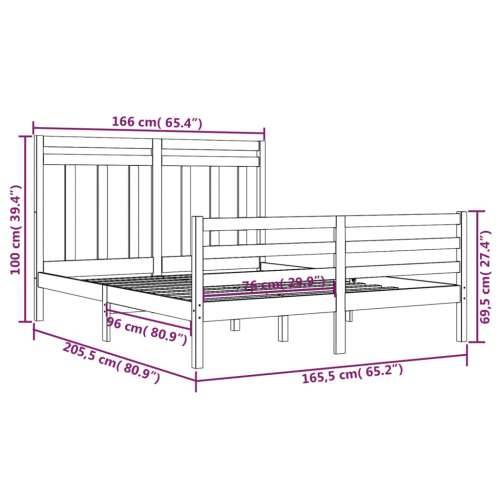 Okvir za krevet od masivnog drva 160 x 200 cm Prirodna 160 x 200 cm Cijena