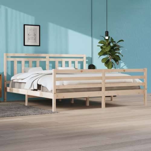 Okvir za krevet od masivnog drva 200 x 200 cm Prirodna 200 x 200 cm Cijena