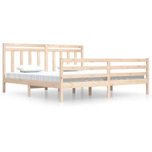 Okvir za krevet od masivnog drva 200 x 200 cm Prirodna 200 x 200 cm Cijena