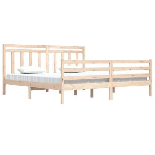 Okvir za krevet od masivnog drva 200 x 200 cm Prirodna 200 x 200 cm Cijena