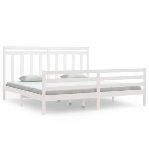 Okvir za krevet od masivnog drva bijeli 200 x 200 cm - Bijela 200 x 200 cm Cijena