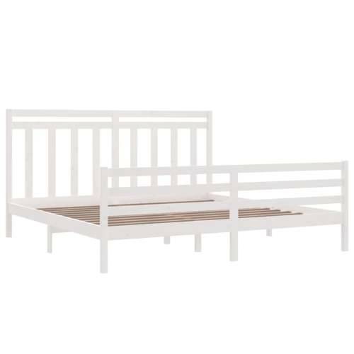 Okvir za krevet od masivnog drva bijeli 200 x 200 cm - Bijela 200 x 200 cm Cijena