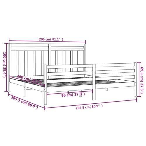Okvir za krevet od masivnog drva bijeli 200 x 200 cm - Bijela 200 x 200 cm Cijena
