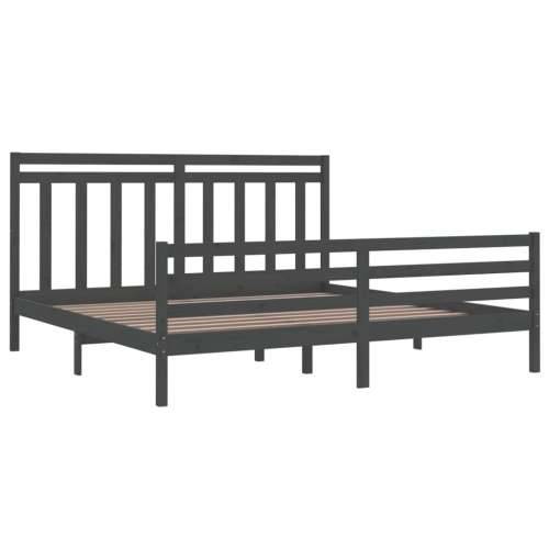 Okvir za krevet od masivnog drva sivi 200 x 200 cm - Siva 200 x 200 cm Cijena