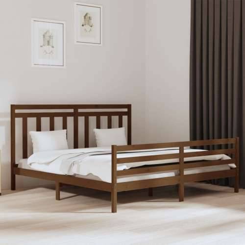 Okvir za krevet od masivnog drva boja meda 200 x 200 cm boja meda 200 x 200 cm Cijena