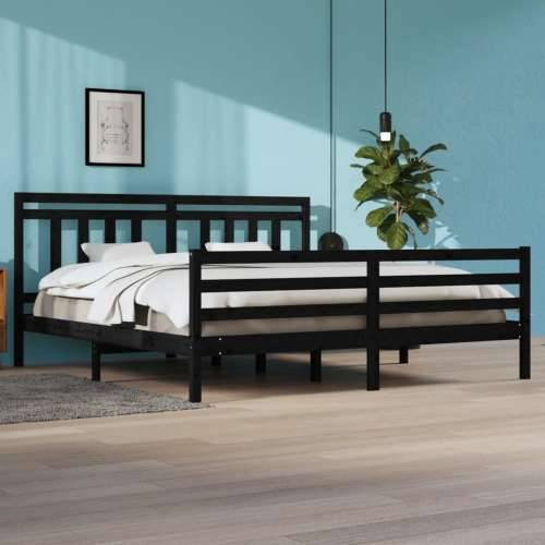 Okvir za krevet od masivne borovine crni 200 x 200 cm - Crna 200 x 200 cm Cijena