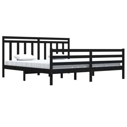 Okvir za krevet od masivne borovine crni 200 x 200 cm - Crna 200 x 200 cm Cijena