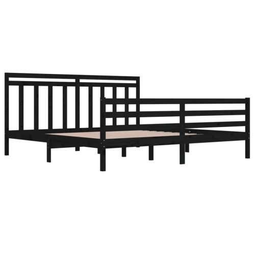 Okvir za krevet od masivne borovine crni 200 x 200 cm - Crna 200 x 200 cm Cijena