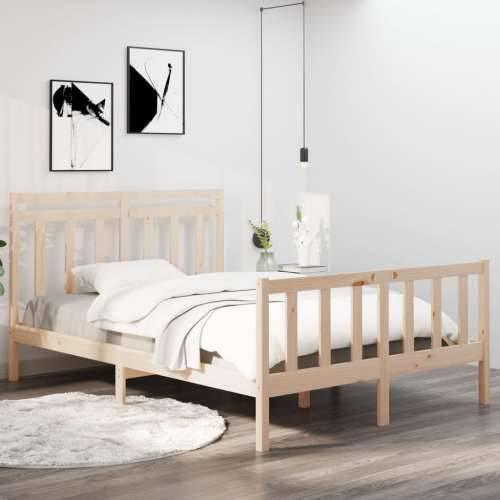 Okvir za krevet od masivnog drva 140 x 190 cm - Prirodna 140 x 190 cm Cijena