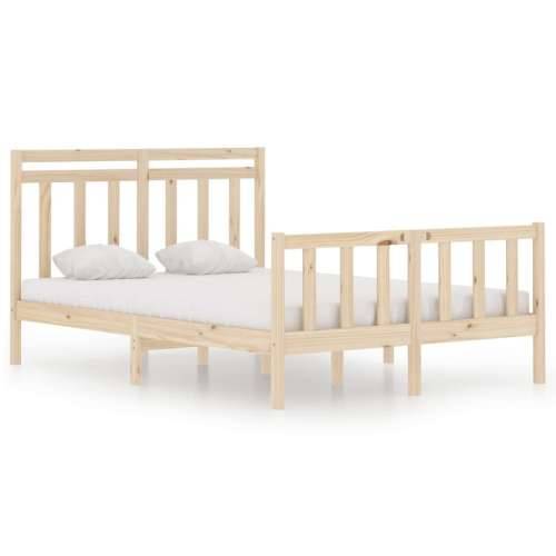 Okvir za krevet od masivnog drva 140 x 190 cm - Prirodna 140 x 190 cm Cijena