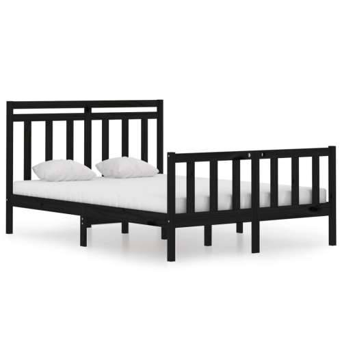 Okvir za krevet od masivnog drva crni 140 x 190 cm - Crna 140 x 190 cm Cijena