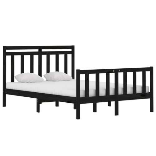Okvir za krevet od masivnog drva crni 140 x 190 cm - Crna 140 x 190 cm Cijena
