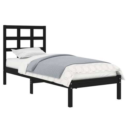 Okvir za krevet od masivnog drva crni 75 x 190 cm mali Crna 75 x 190 cm Cijena