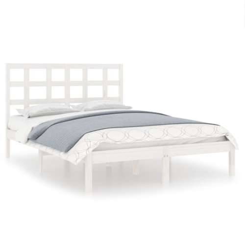 Okvir za krevet od masivnog drva bijeli 135x190 cm bračni - Bijela 135 x 190 cm Cijena
