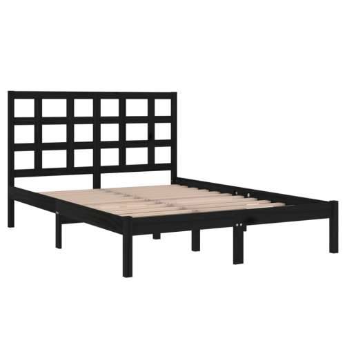 Okvir za krevet od masivnog drva crni 140 x 190 cm - Crna 140 x 190 cm Cijena