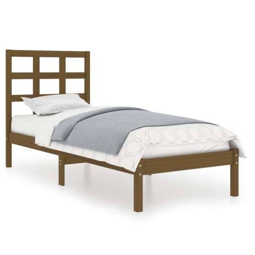 Okvir za krevet od masivnog drva smeđa boja meda 100 x 200 cm - boja meda 100 x 200 cm Cijena