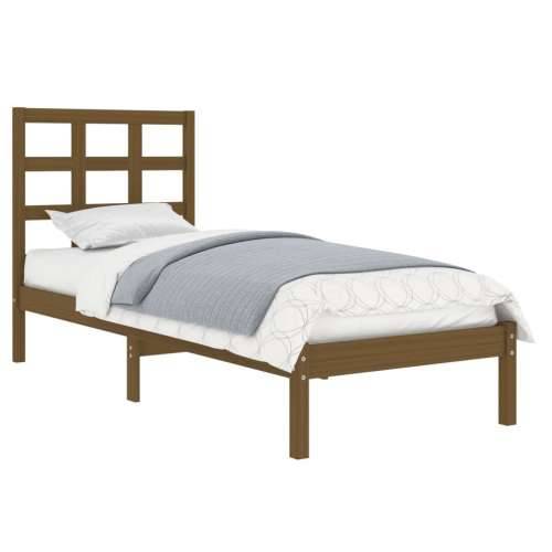 Okvir za krevet od masivnog drva smeđa boja meda 100 x 200 cm - boja meda 100 x 200 cm Cijena
