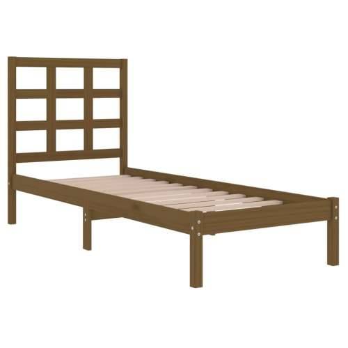 Okvir za krevet od masivnog drva smeđa boja meda 100 x 200 cm - boja meda 100 x 200 cm Cijena