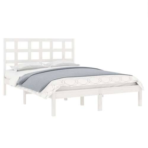 Okvir za krevet od masivne borovine bijeli 150 x 200 cm king - Bijela 150 x 200 cm Cijena