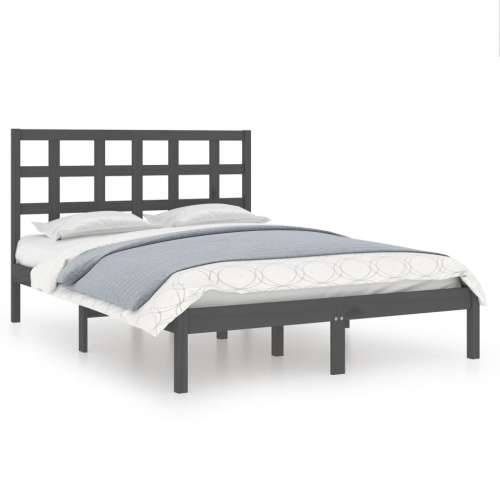 Okvir za krevet od masivne borovine sivi 200 x 200 cm - Siva 200 x 200 cm Cijena