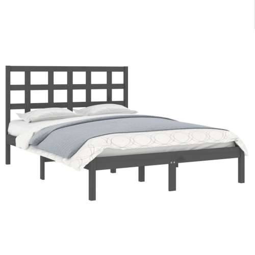 Okvir za krevet od masivne borovine sivi 200 x 200 cm - Siva 200 x 200 cm Cijena